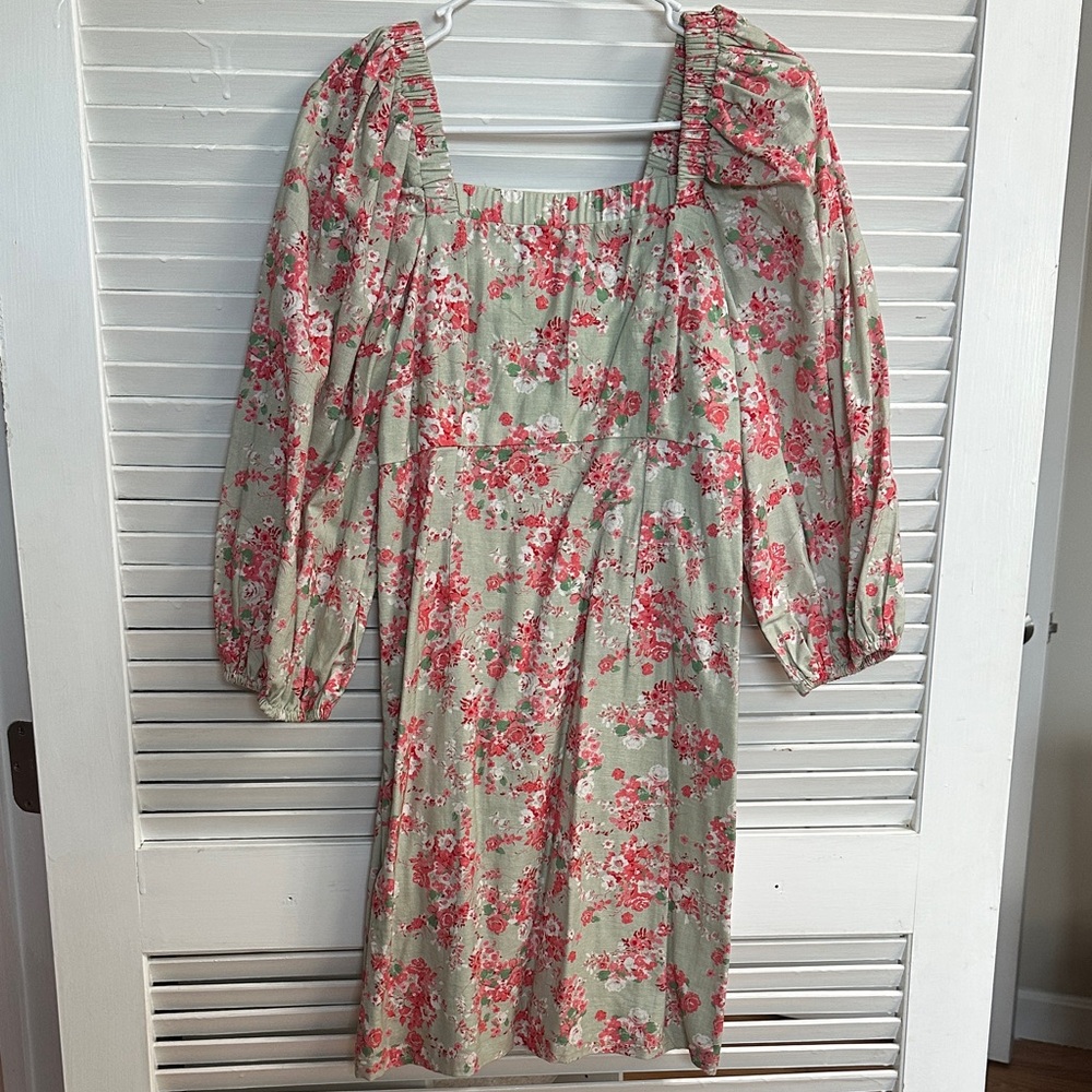 Anthropologie Floral Puff Sleeve Dress